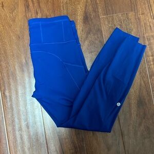 NWOT lululemon tights bright blue with pockets